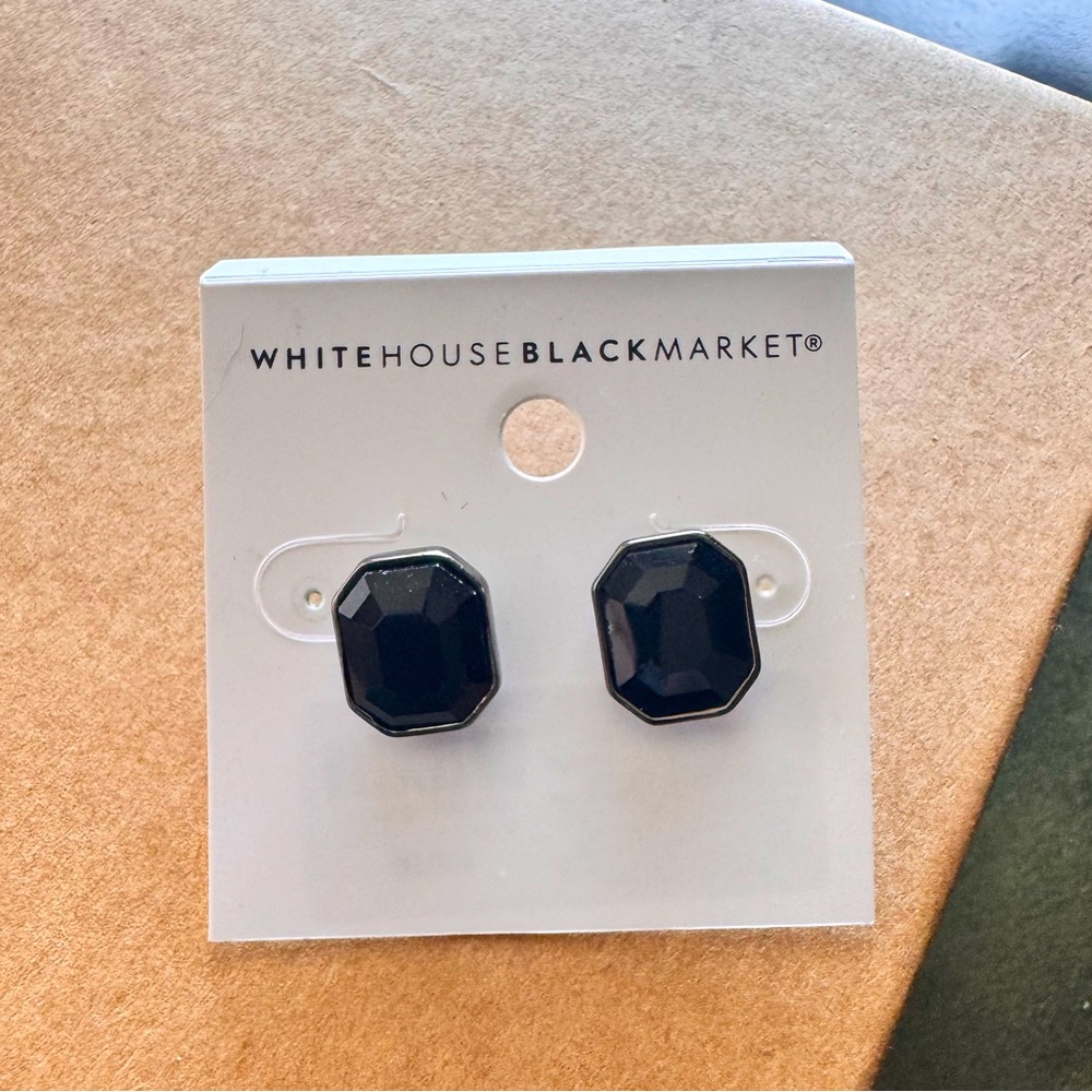 ✨ White House Black Market Black Faceted Stud Earrings ✨
